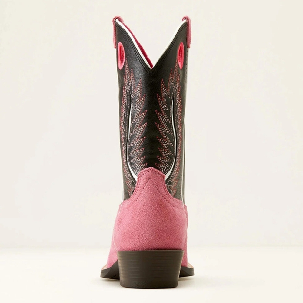ARIAT Youth Futurity Fort Worth Western Boot Haute Pink Suede Size 5 Big Girl - Picture 8 of 9